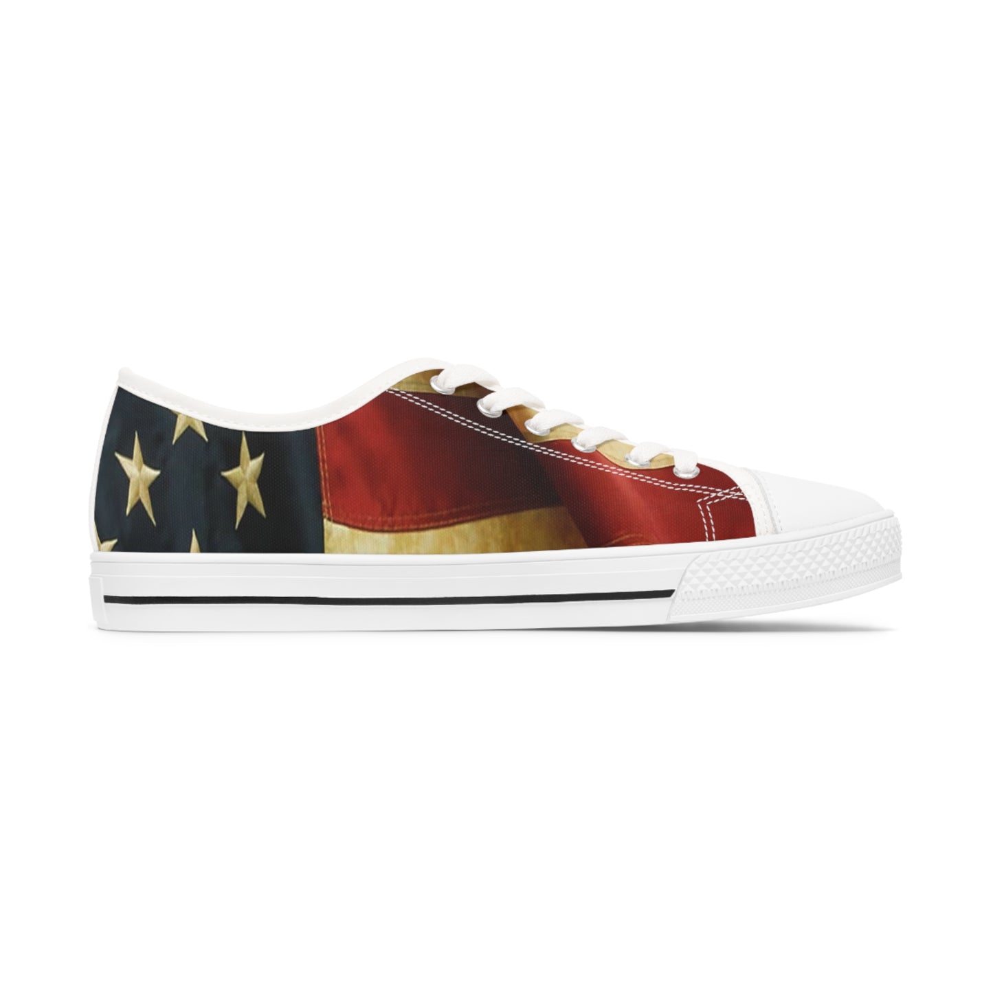 USA Flag and American Eagle Women's Low Top Sneakers