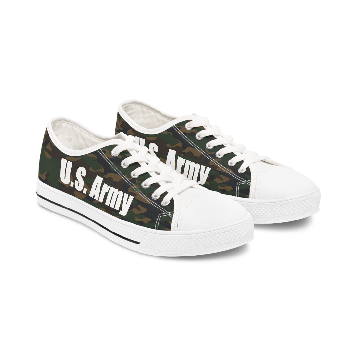 US Army Camo and Seal Women's Low Top Sneakers