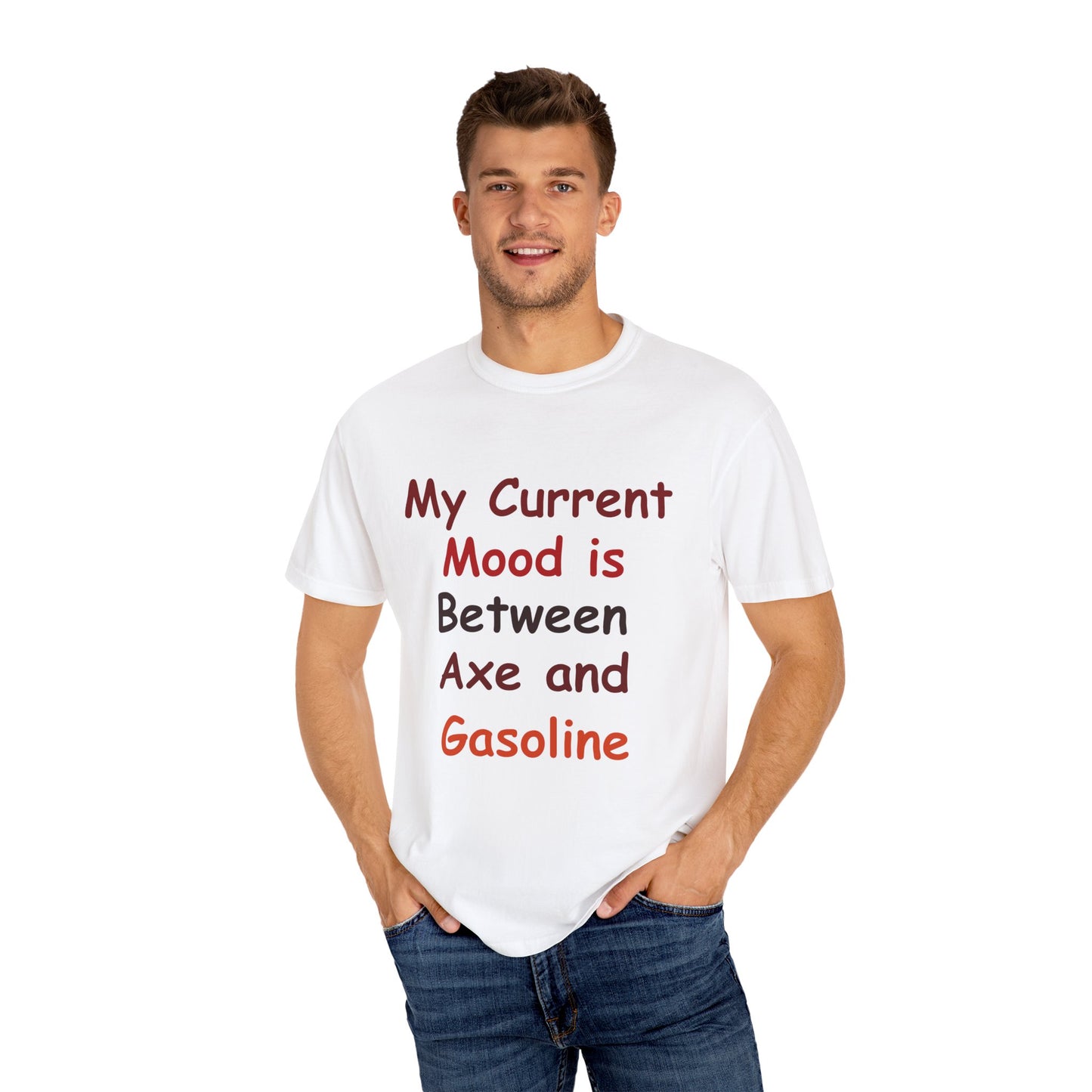 Garment-Dyed T-shirt - Current Mood Between Axe and Gasoline