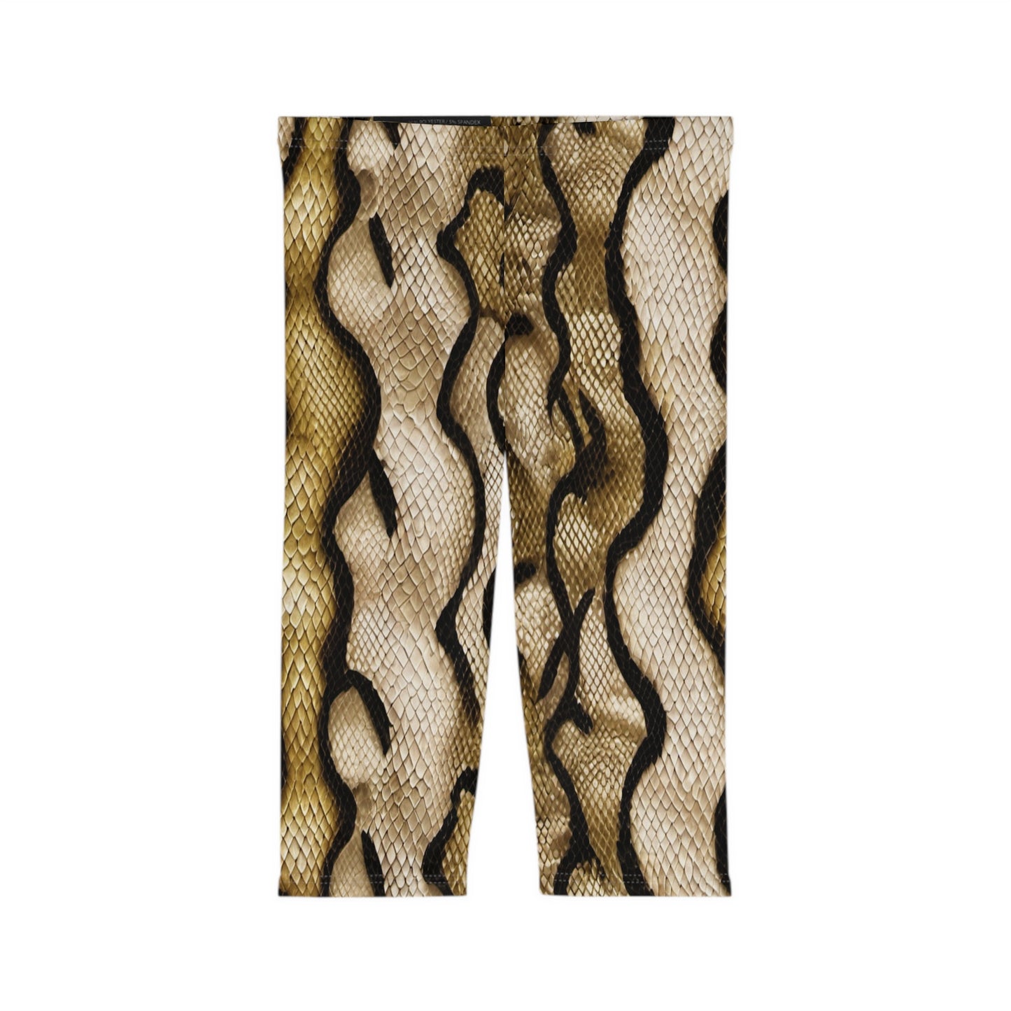 Snake Skin Brown Women’s Capri Leggings (AOP)