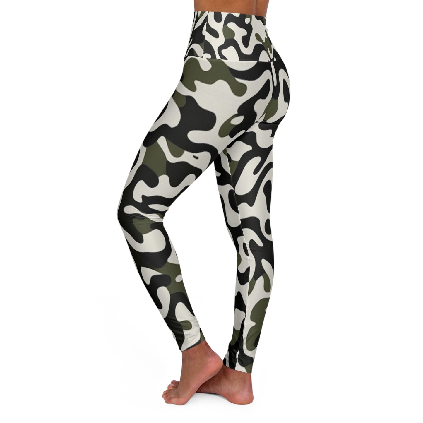 Camo Swirl Patter Alpha High Waisted Yoga Leggings (AOP)