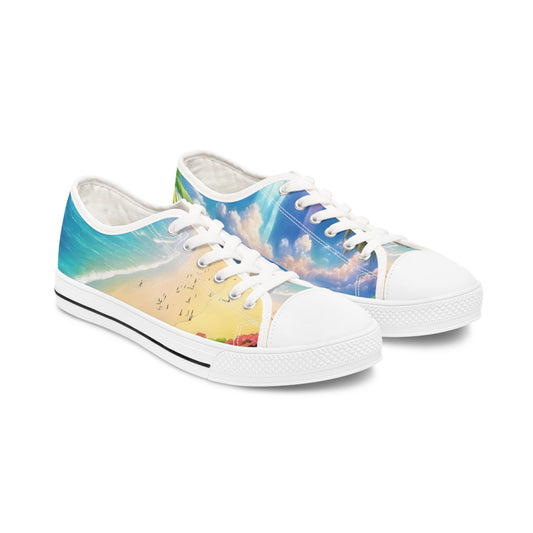 Beach on Summer Day Women's Low Top Sneakers