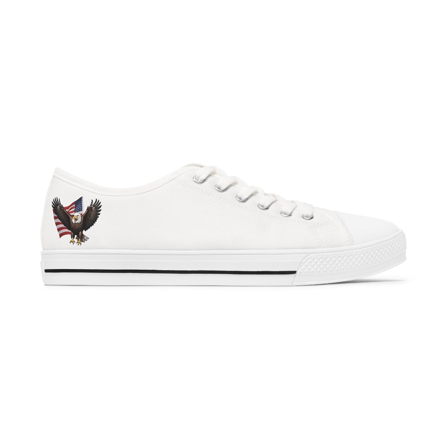 USA Flag and American Eagle Women's Low Top Sneakers