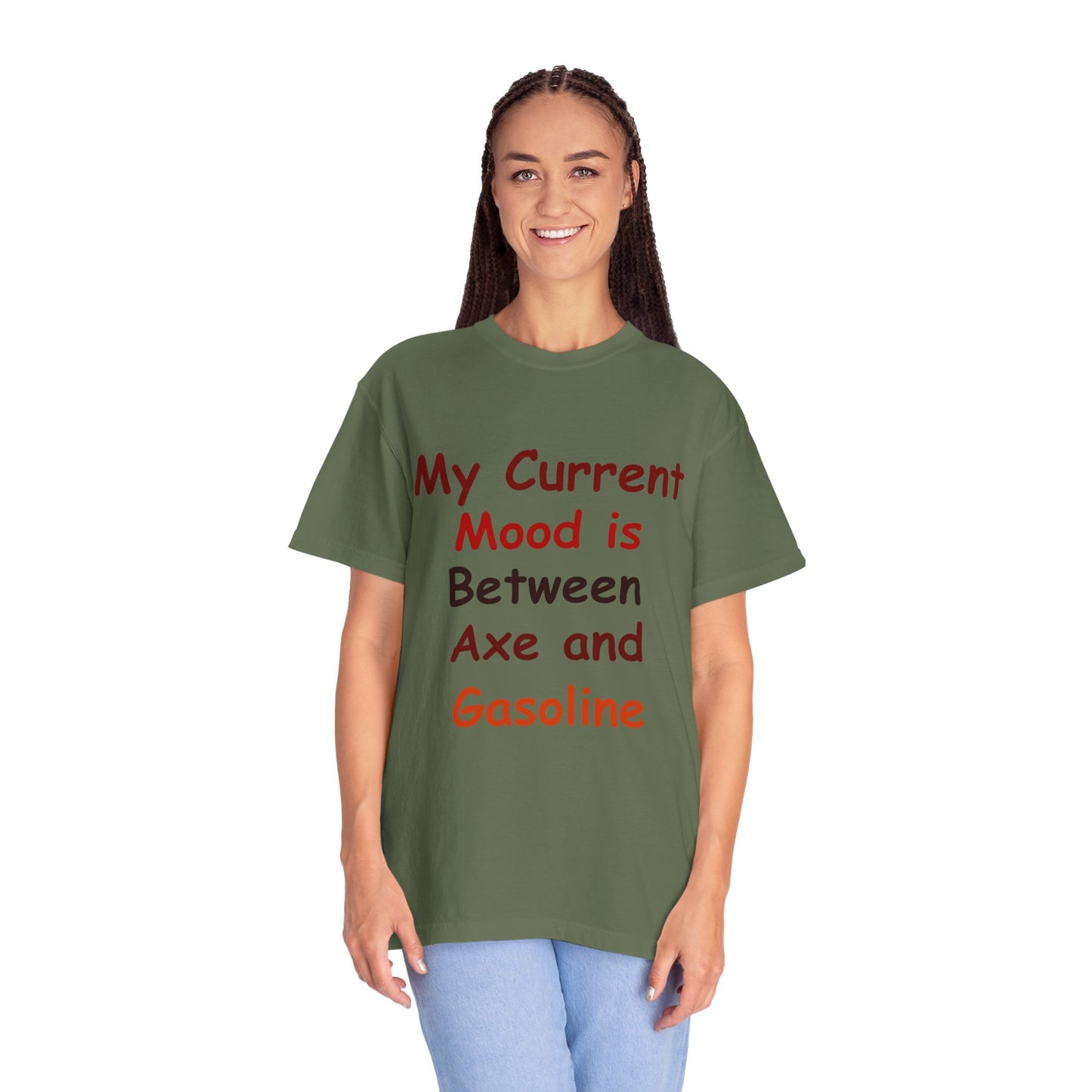 Garment-Dyed T-shirt - Current Mood Between Axe and Gasoline