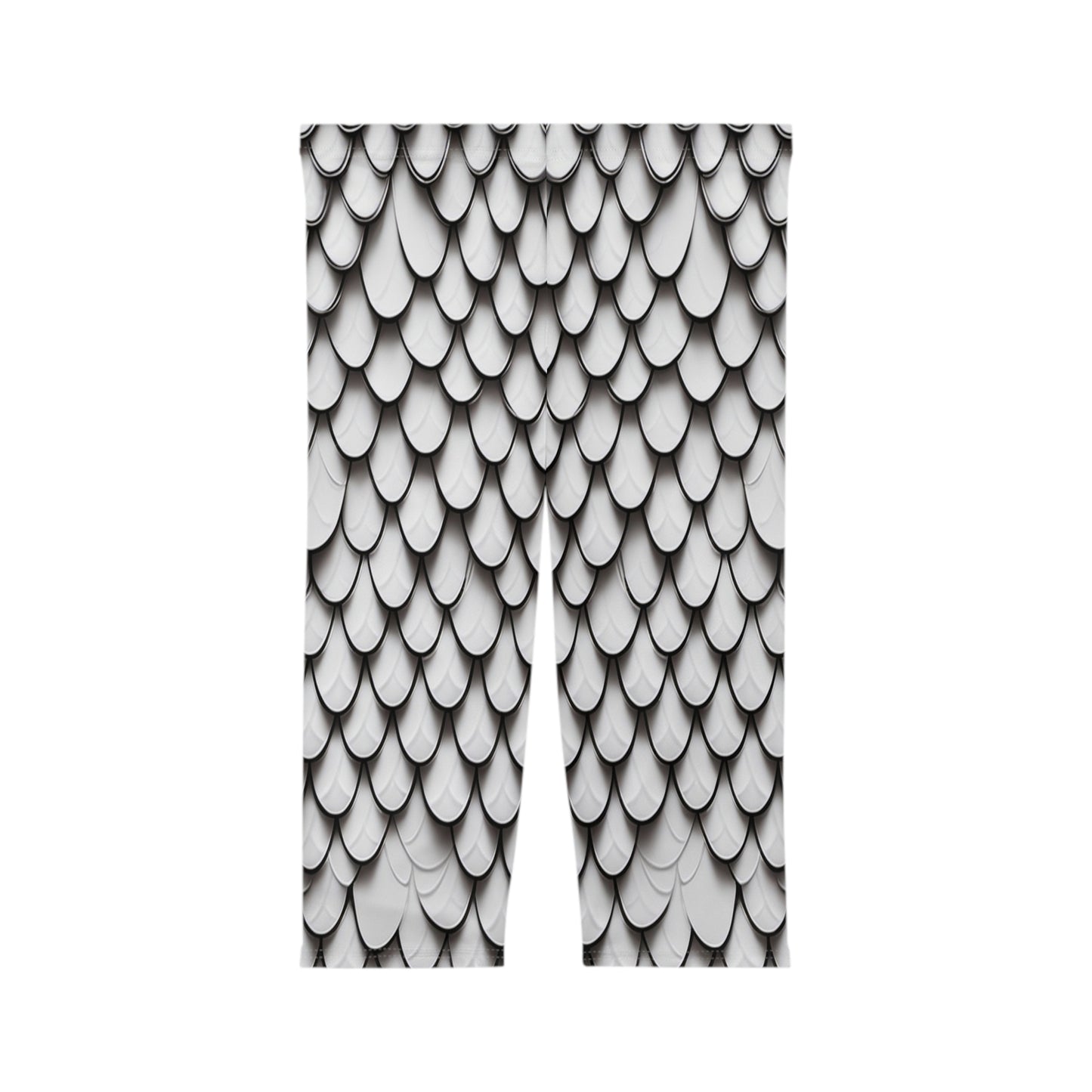 White Fish Scale Beauty Women’s Capri Leggings (AOP)