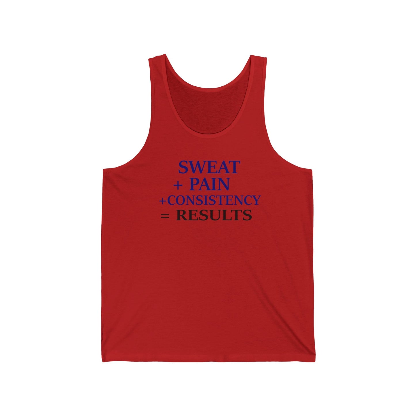 Sweat pain consistency results Unisex Jersey Tank