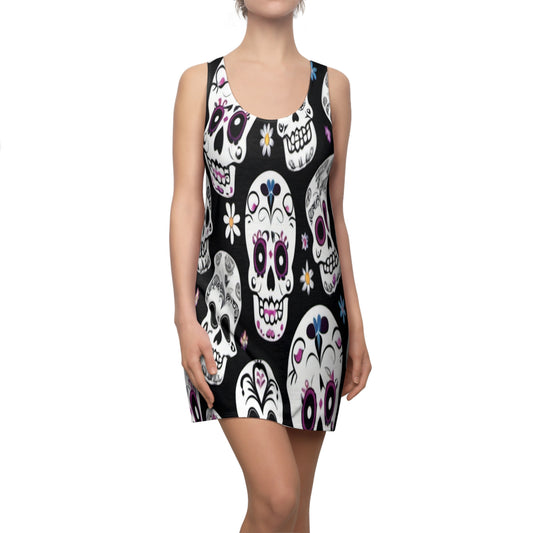 Sugar Skull Silly Women's Cut & Sew Racerback Dress (AOP)