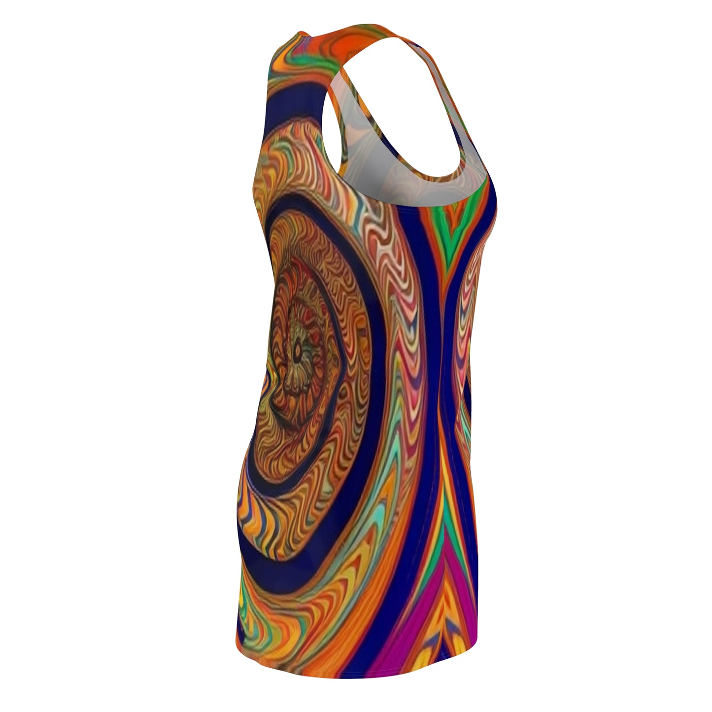 Disco Swirl Women's Cut & Sew Racerback Dress (AOP)