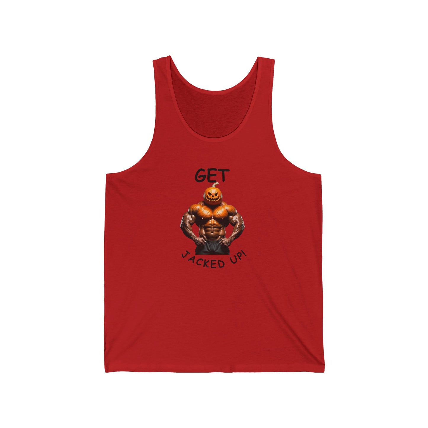 Get Jacked Up Pumpkin Head Unisex Jersey Tank