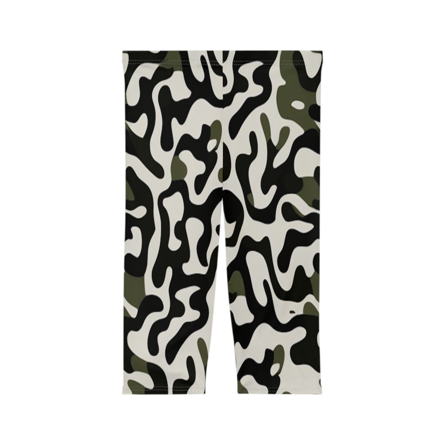 Camo Swirl Pattern Alpha Women’s Capri Leggings (AOP)