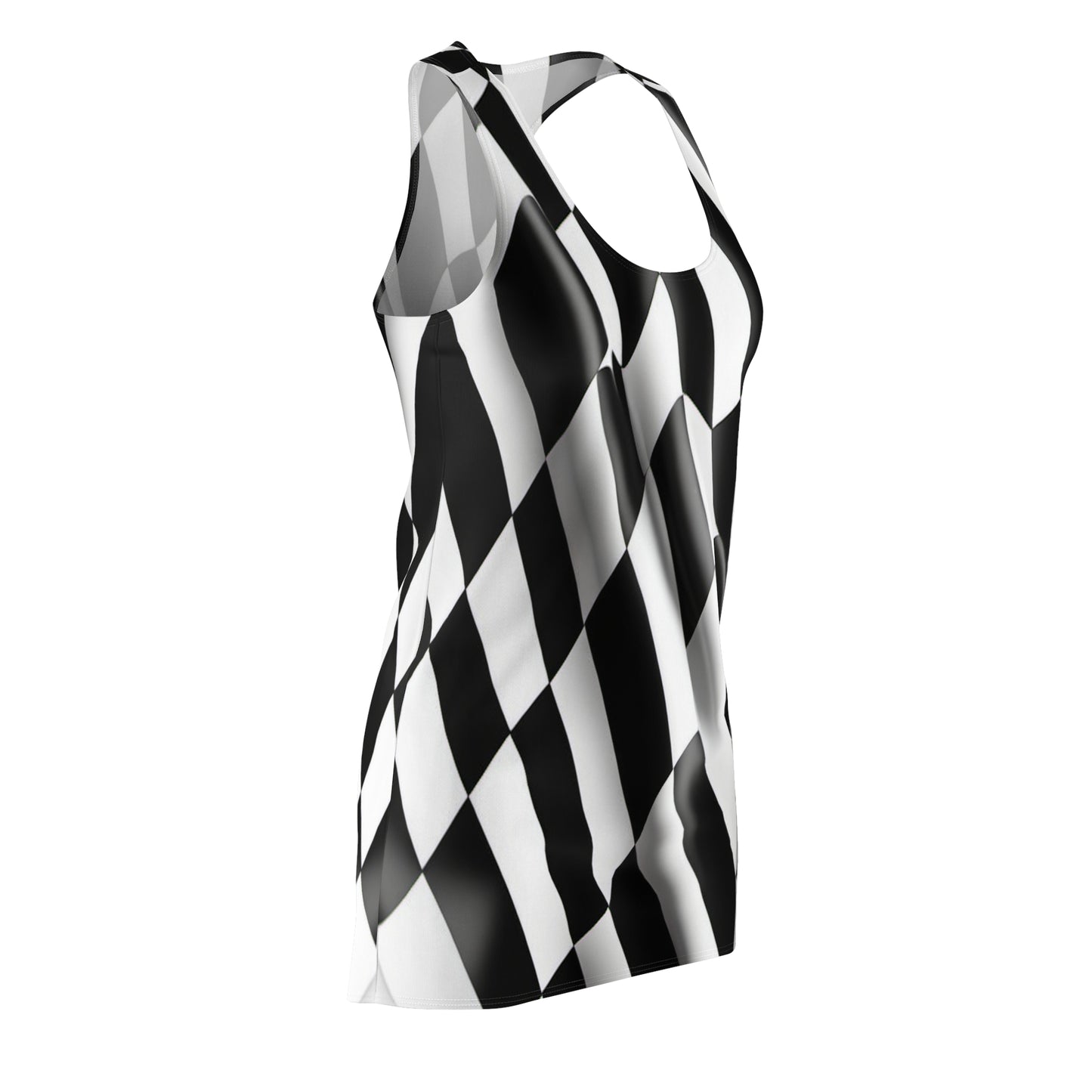 Checkered Flag Women's Cut & Sew Racerback Dress (AOP)