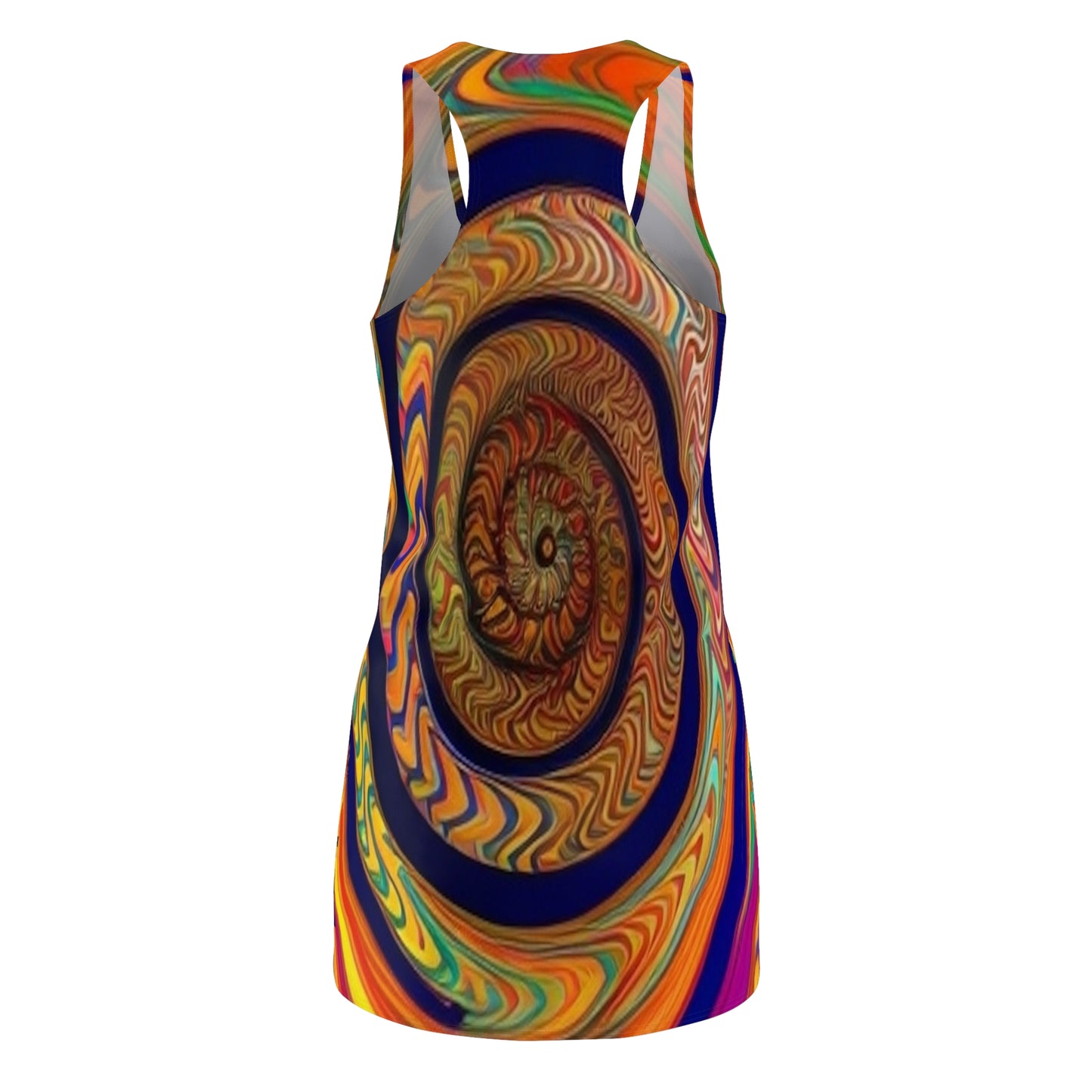 Disco Swirl Women's Cut & Sew Racerback Dress (AOP)