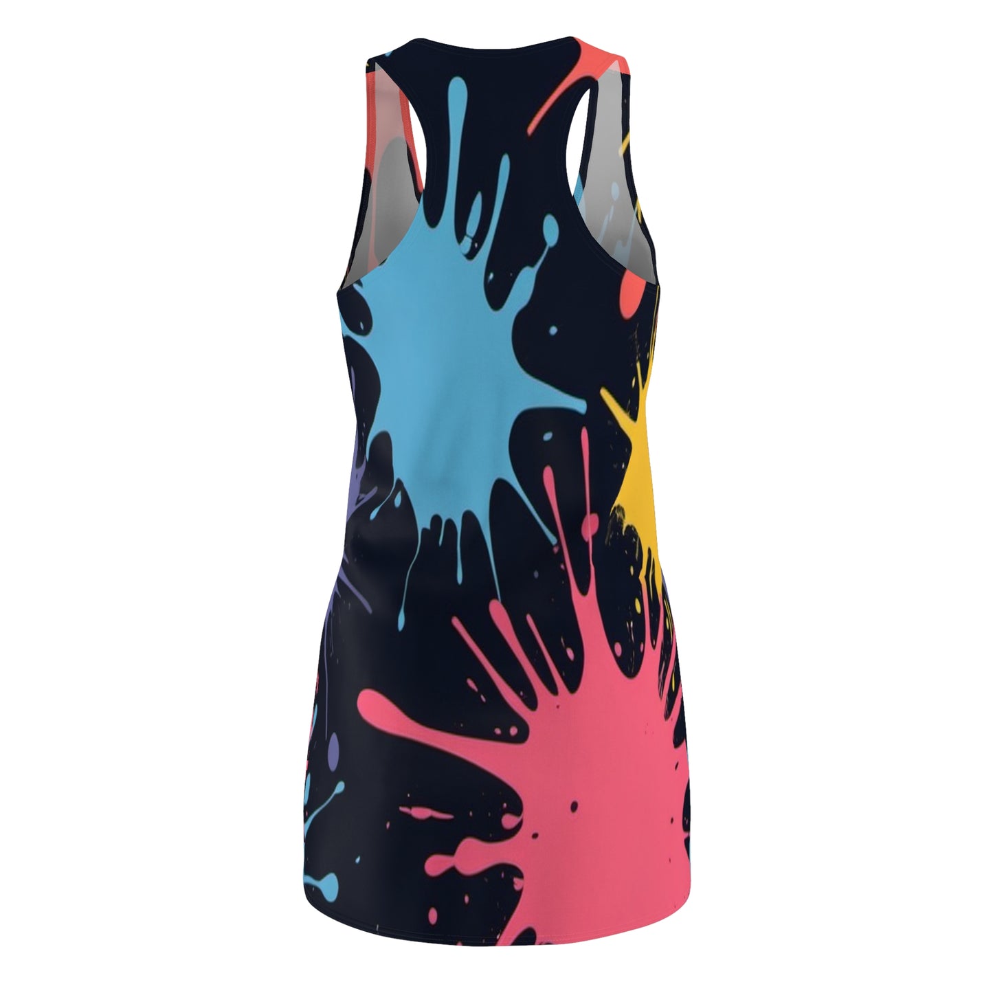 Paint Splatter Women's Cut & Sew Racerback Dress (AOP)