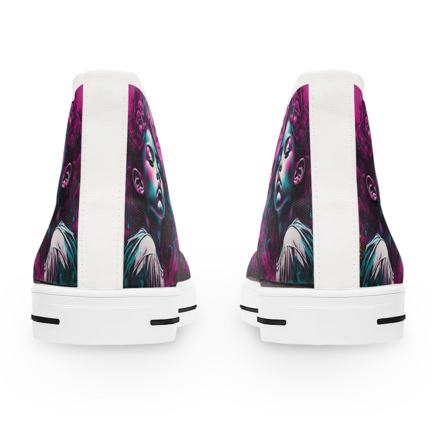 Purple Haired Girl Against Wall Women's High Top Sneakers