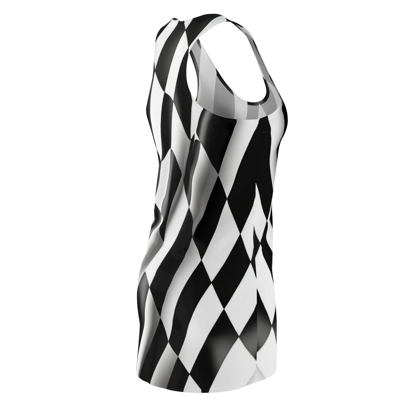 Checkered Flag Women's Cut & Sew Racerback Dress (AOP)