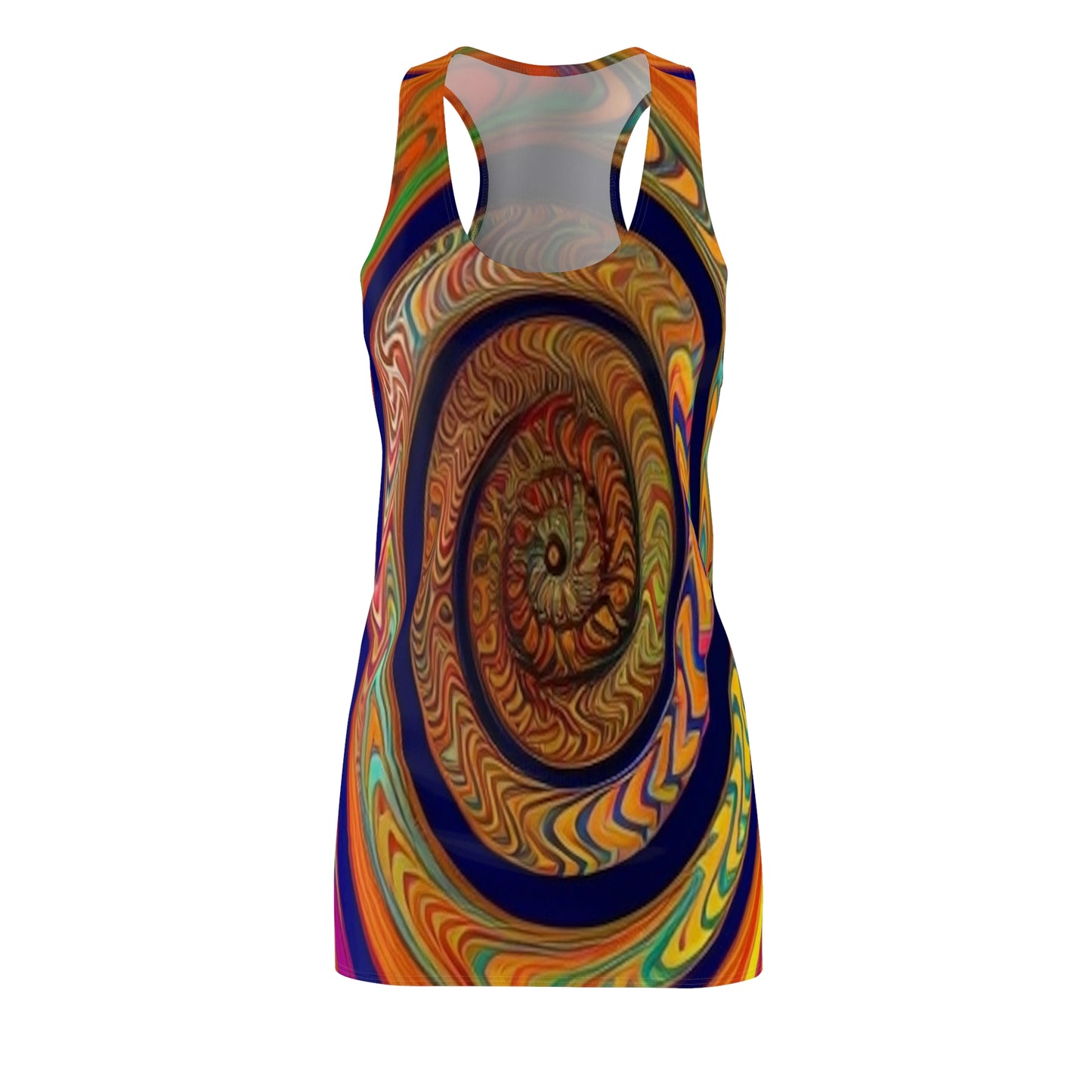 Disco Swirl Women's Cut & Sew Racerback Dress (AOP)