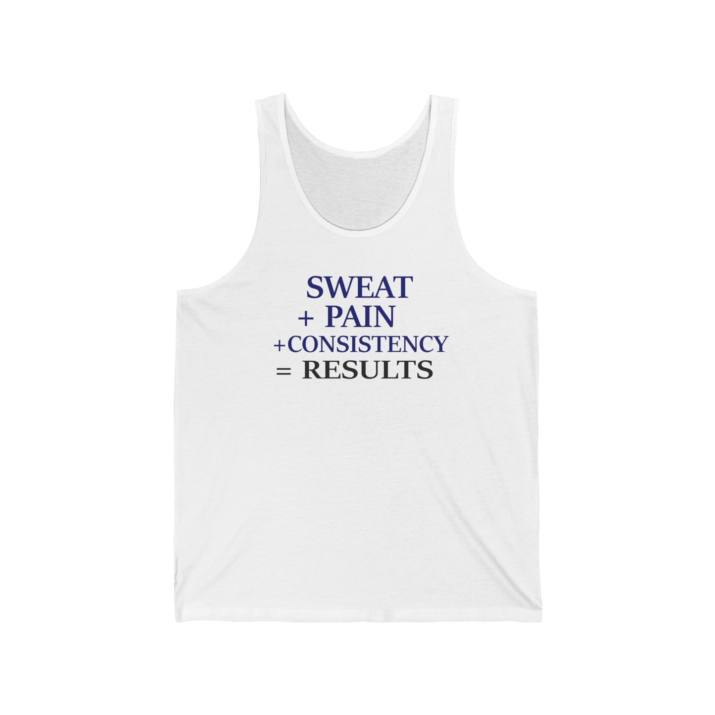 Sweat pain consistency results Unisex Jersey Tank