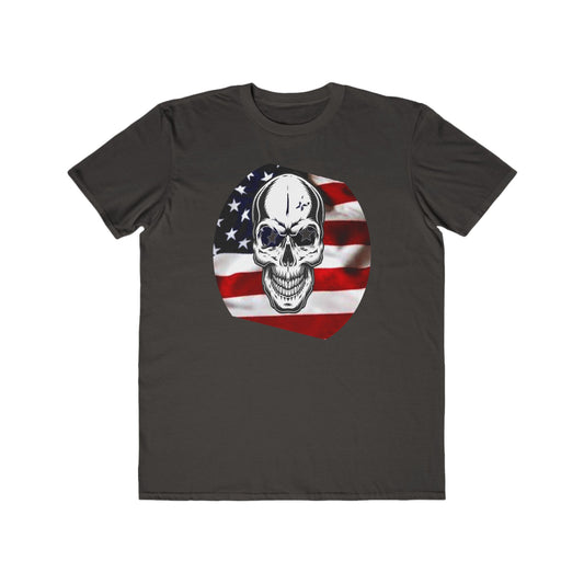 Skull with Flag Rounded Men's Lightweight Fashion Tee