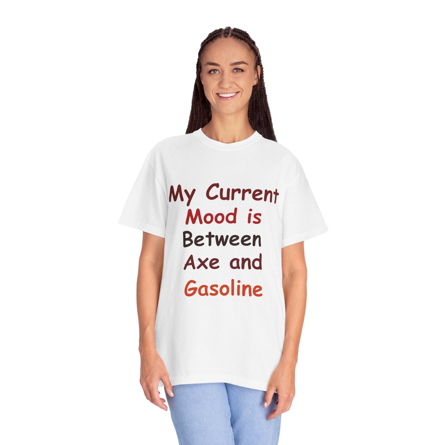 Garment-Dyed T-shirt - Current Mood Between Axe and Gasoline