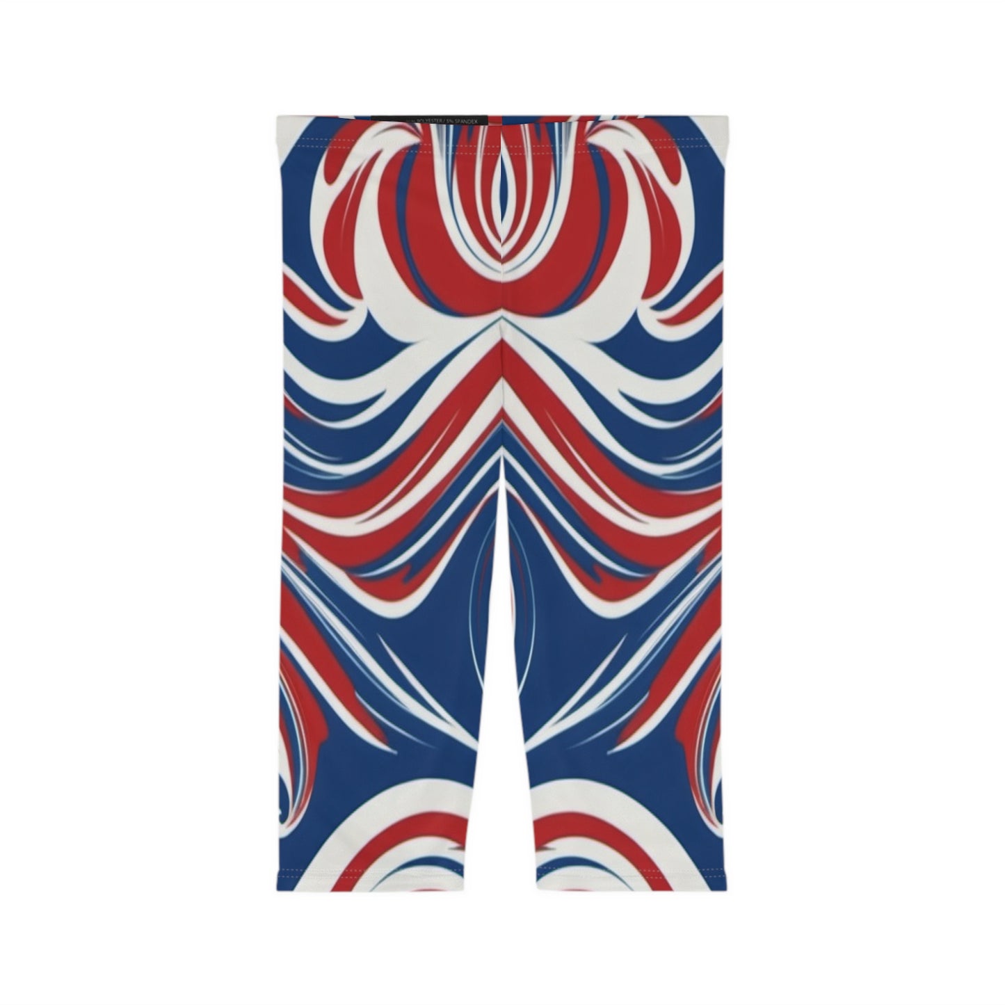 Red, White, Blue Swirl Women’s Capri Leggings (AOP)