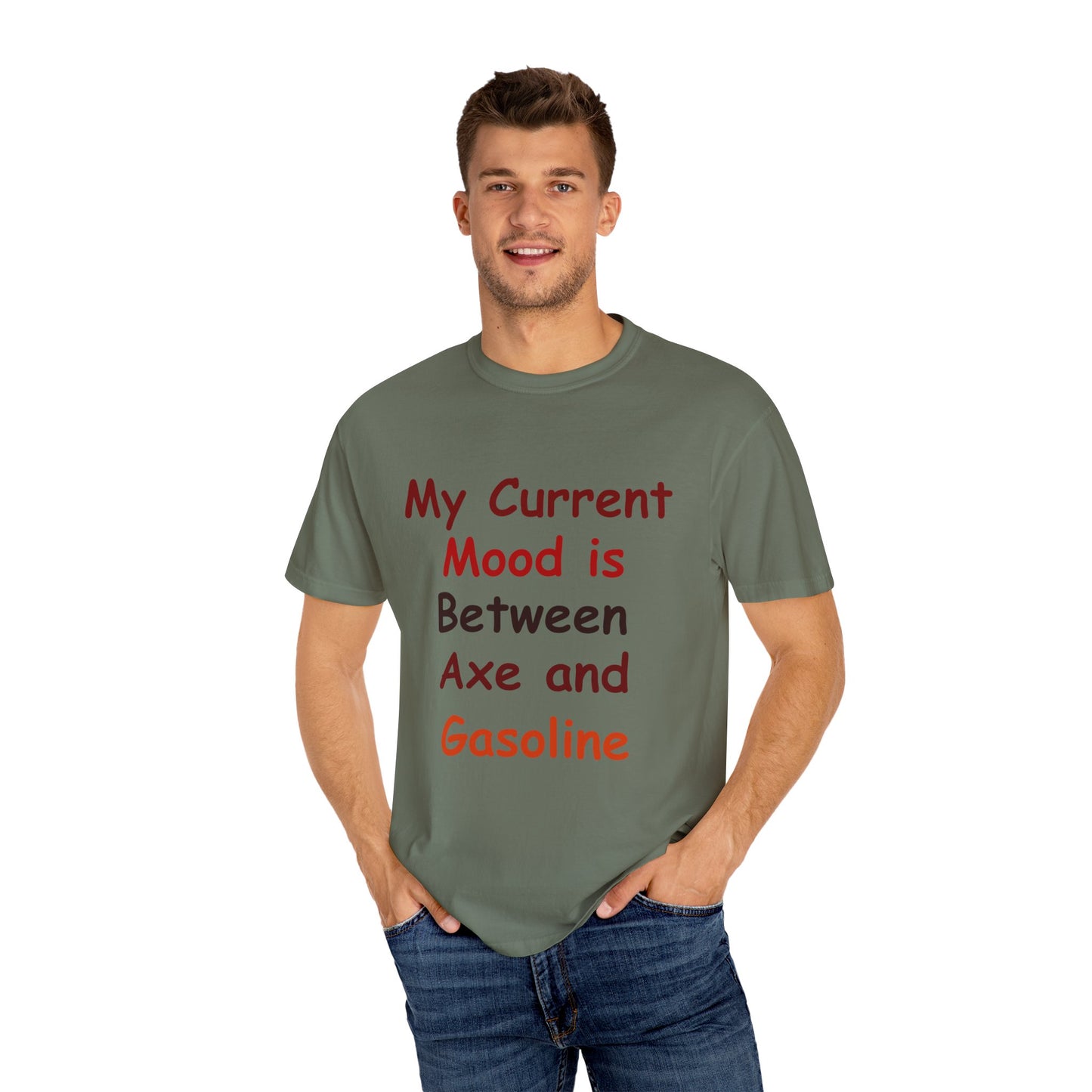 Garment-Dyed T-shirt - Current Mood Between Axe and Gasoline