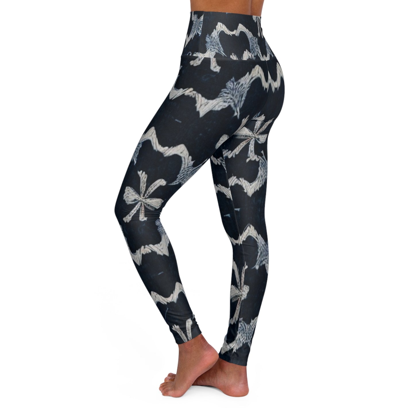 Bow Jean High Waisted Yoga Leggings (AOP)