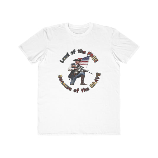 Land of the Free b/c of the Brave with Patriot Lightweight Fashion Tee