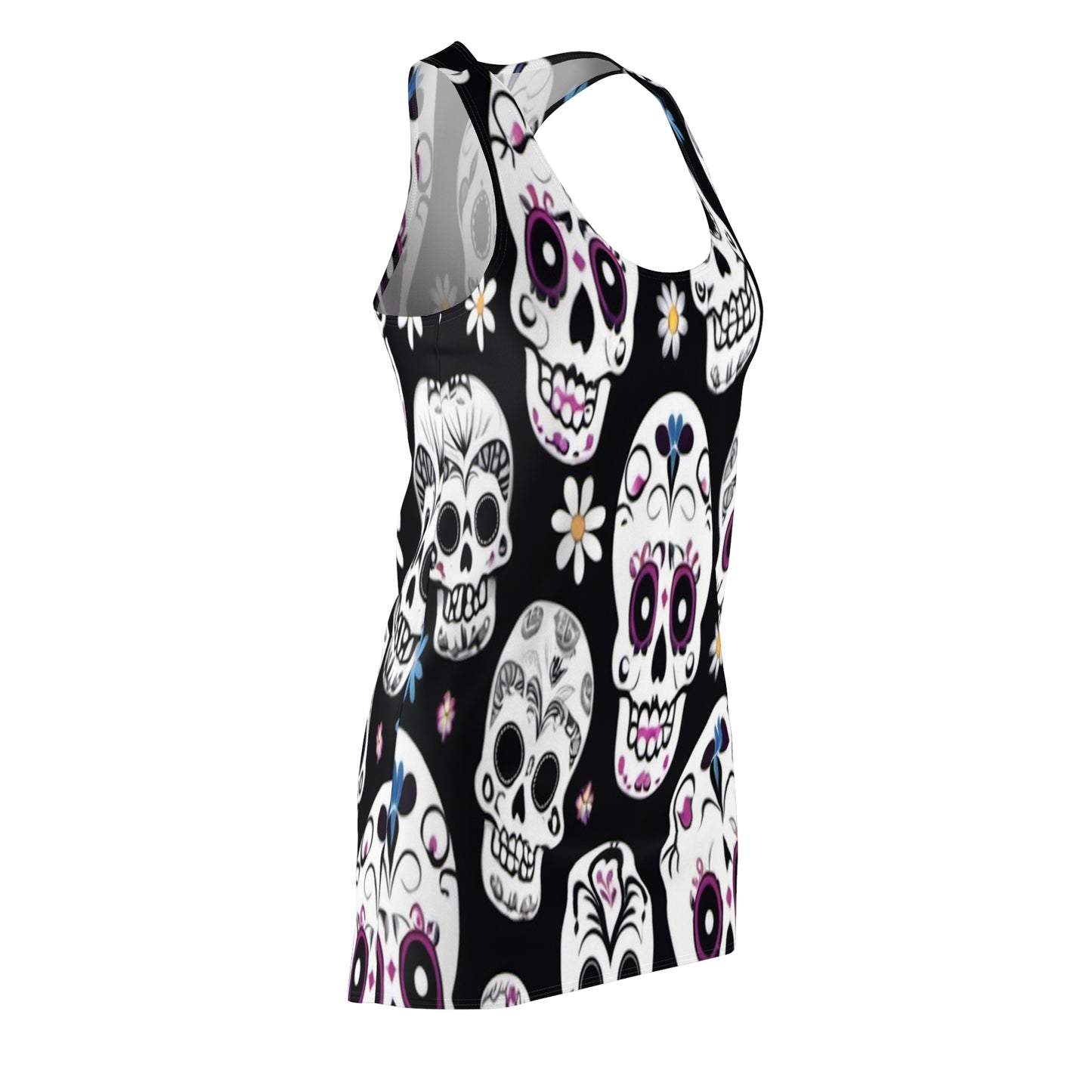 Sugar Skull Silly Women's Cut & Sew Racerback Dress (AOP)