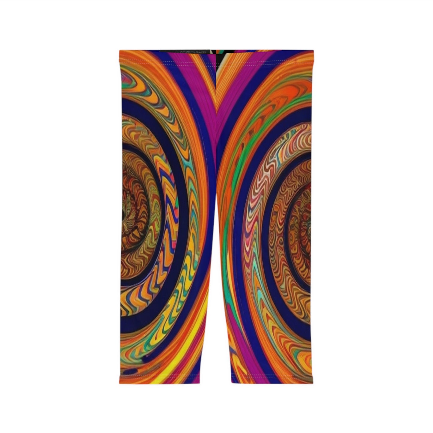 70's Swirl Alpha Women’s Capri Leggings (AOP)