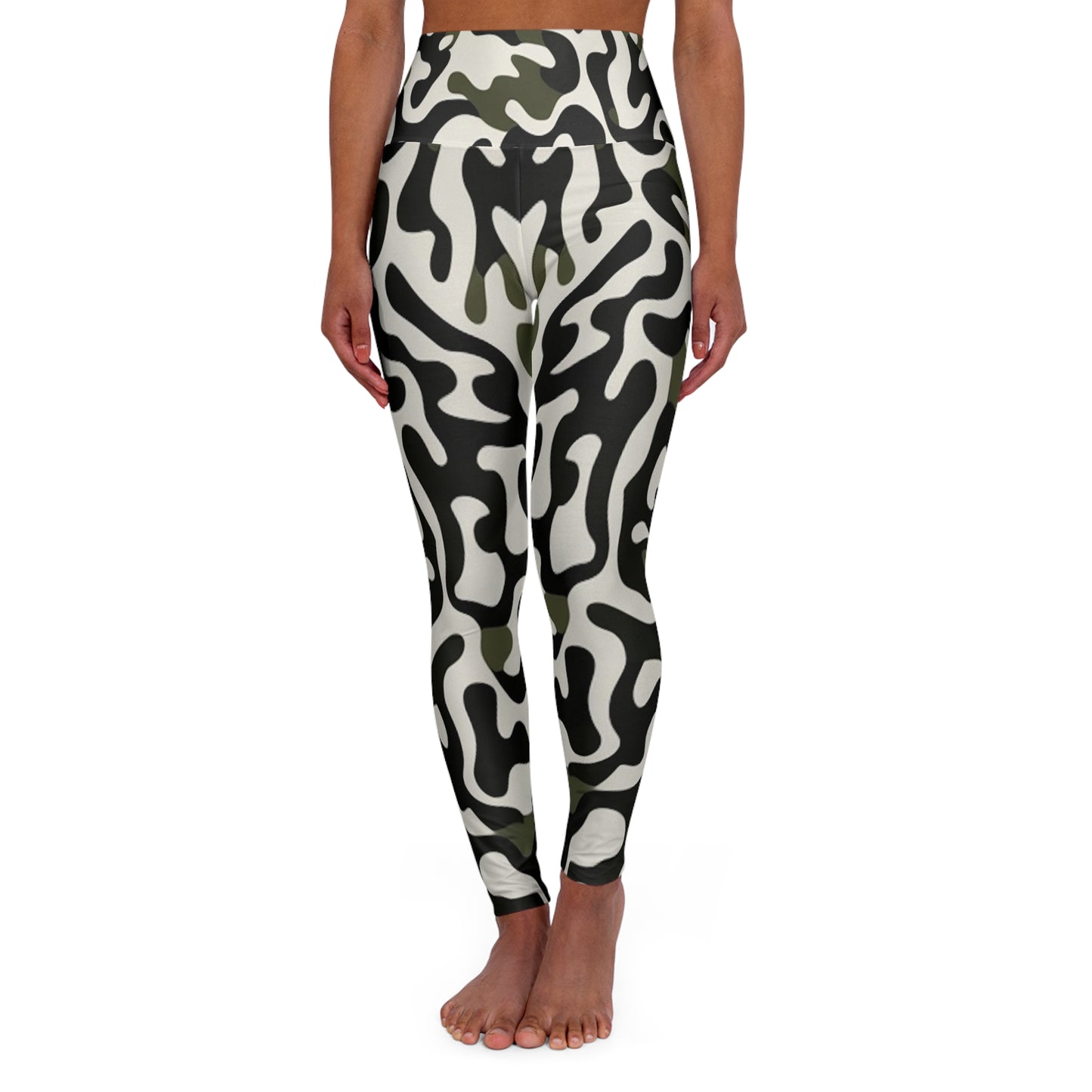 Camo Swirl Patter Alpha High Waisted Yoga Leggings (AOP)