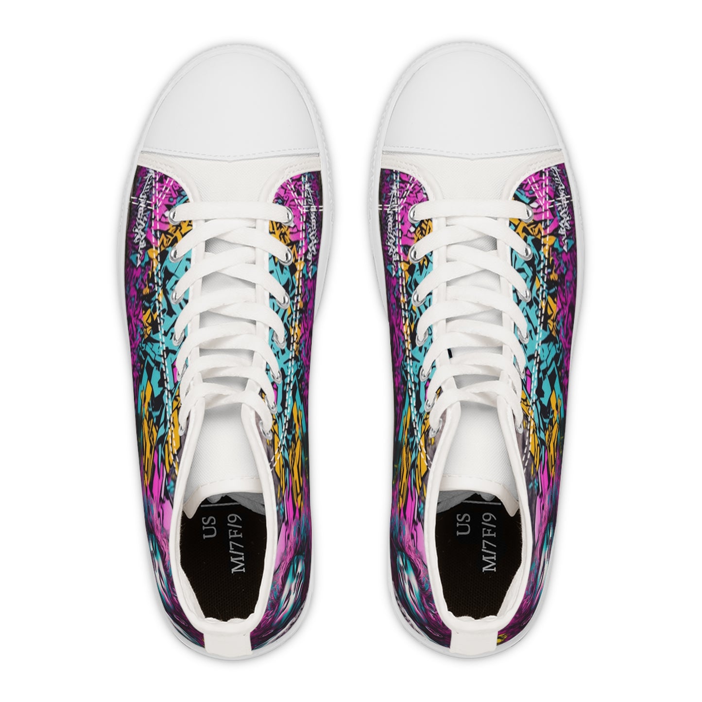 Purple Haired Girl Against Wall Women's High Top Sneakers