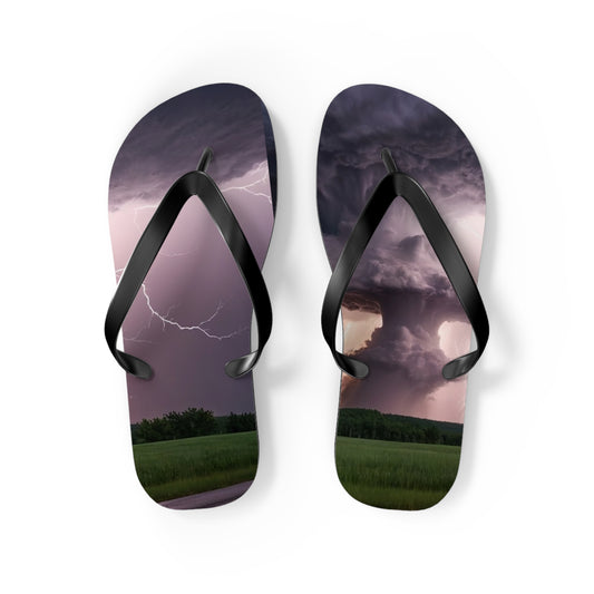 Intense Thunderstorm Flip Flops