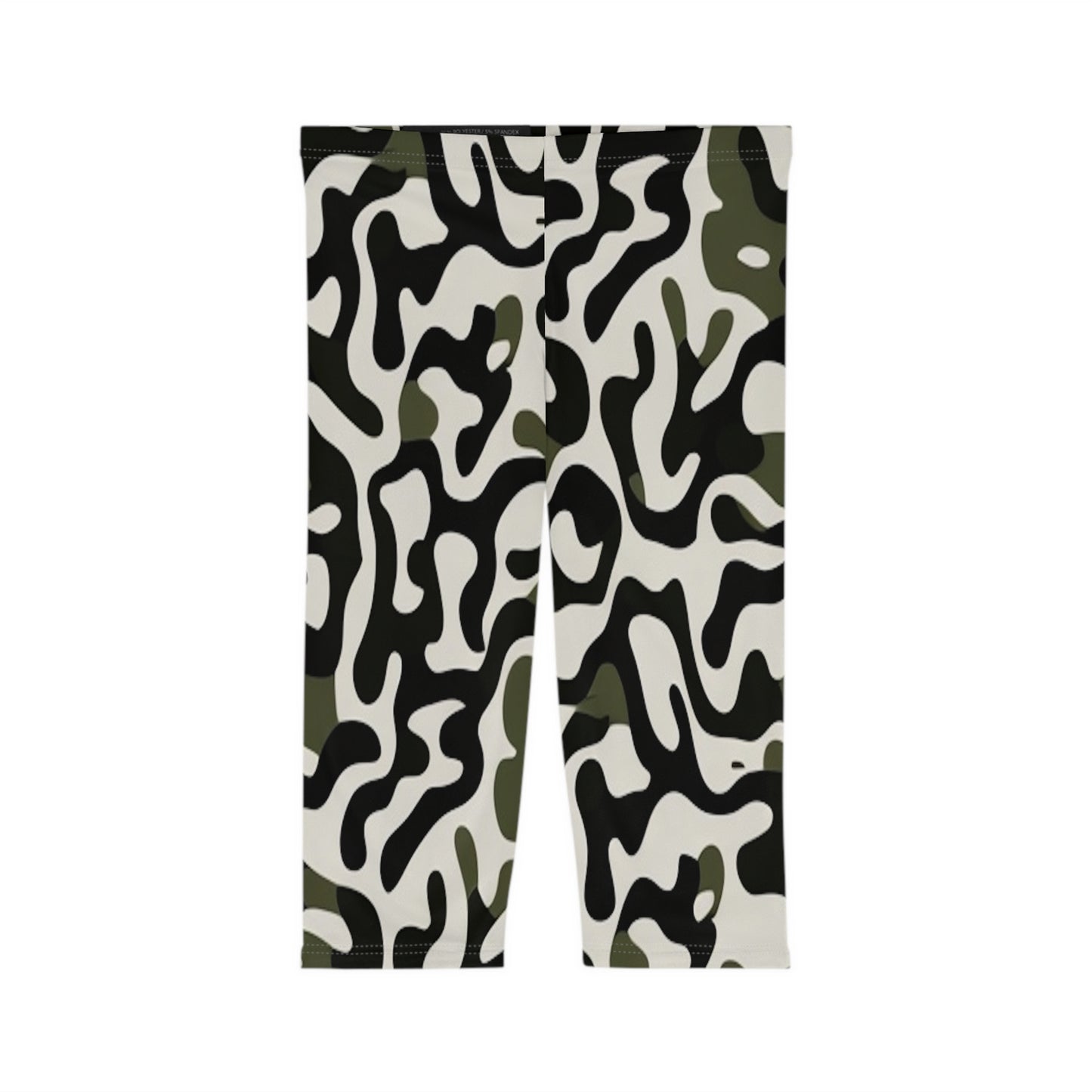 Camo Swirl Pattern Alpha Women’s Capri Leggings (AOP)