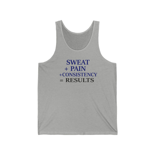 Sweat pain consistency results Unisex Jersey Tank