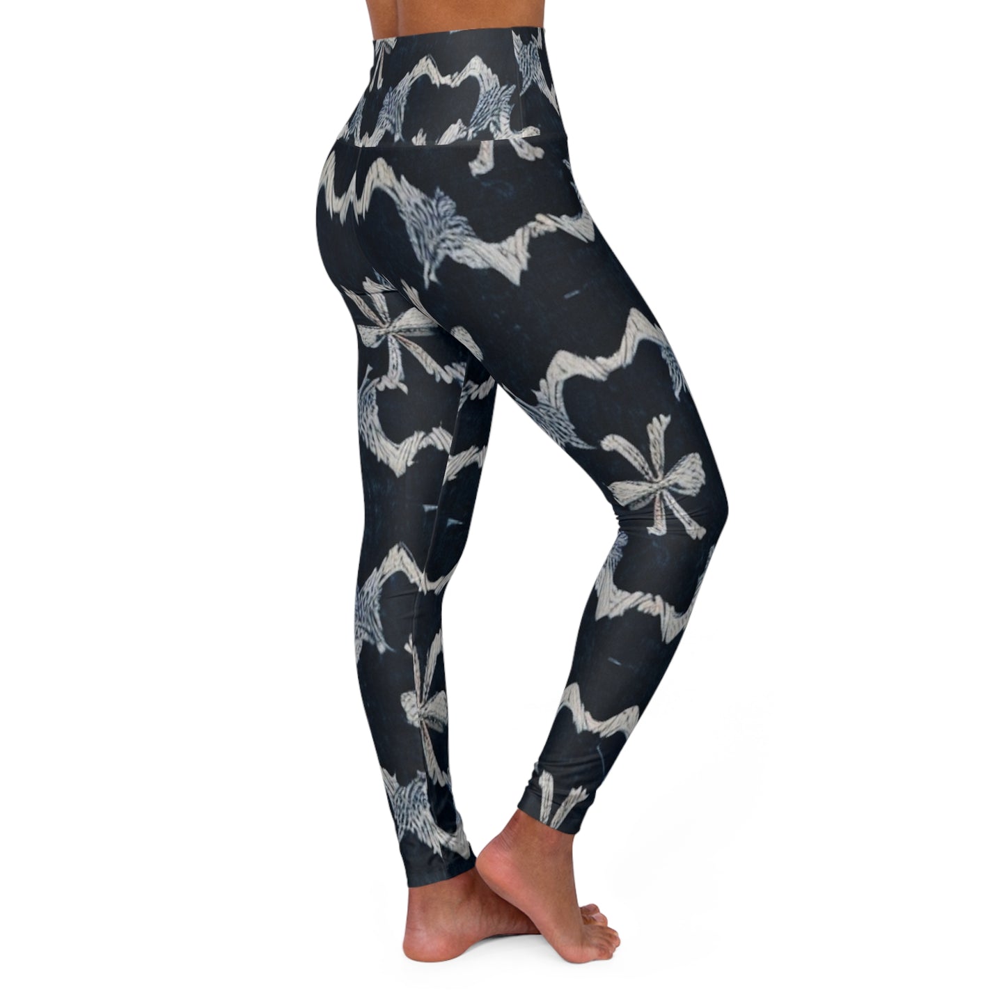 Bow Jean High Waisted Yoga Leggings (AOP)