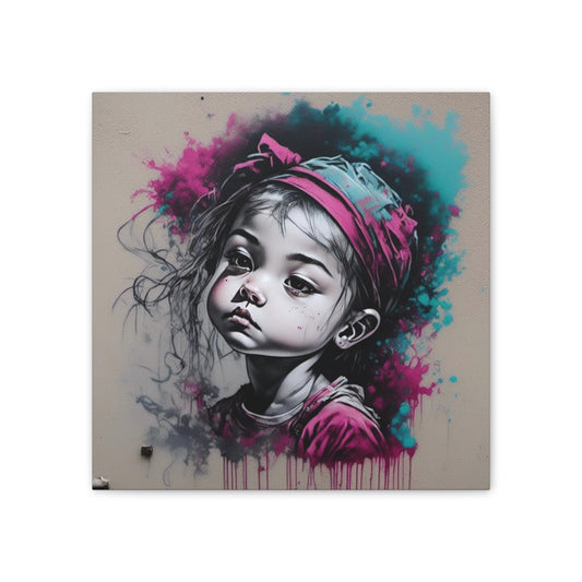 Young Girl in Purple Canvas Stretched, 0.75" - Various Sizes