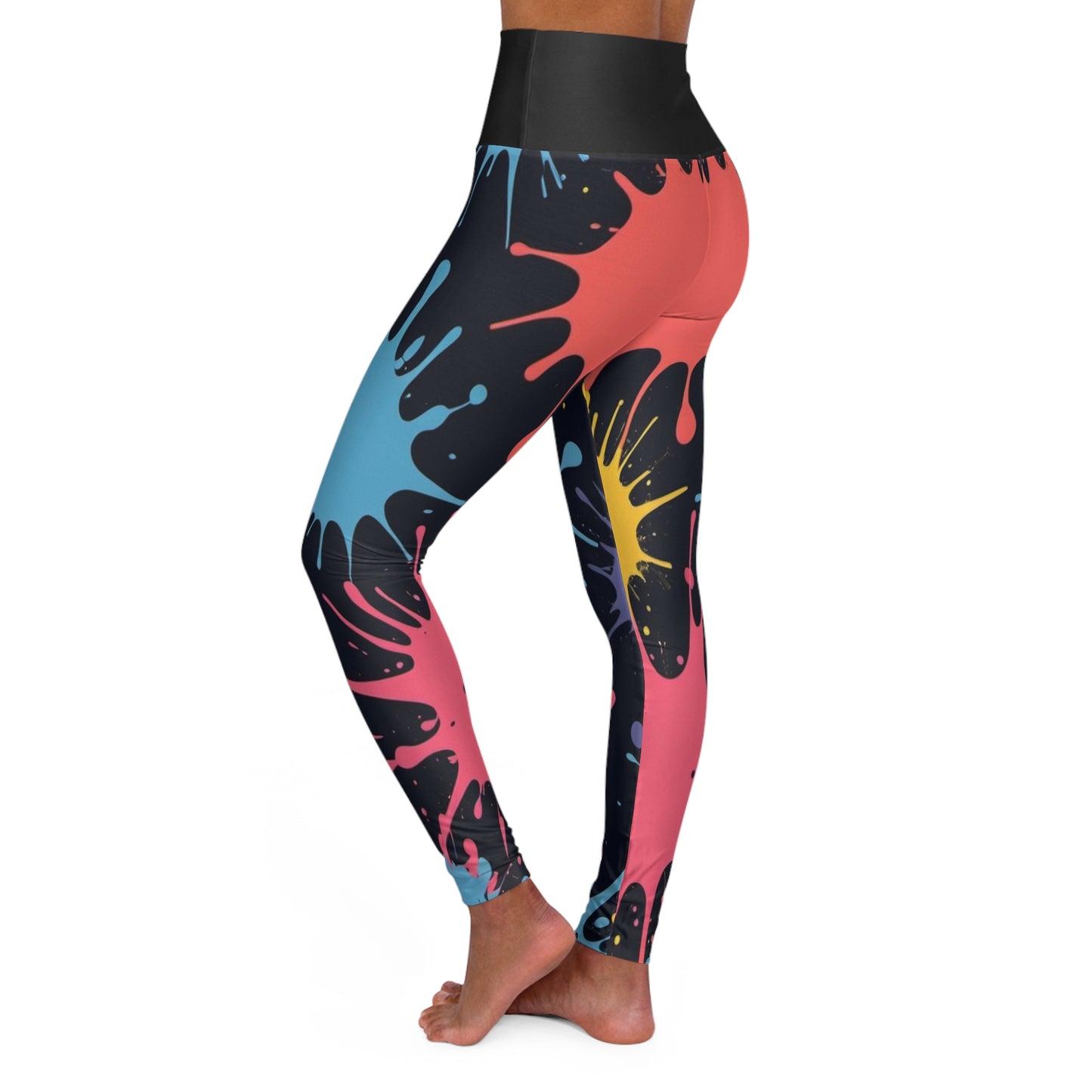 Paint Splatter Revolution High Waisted Yoga Leggings (AOP)