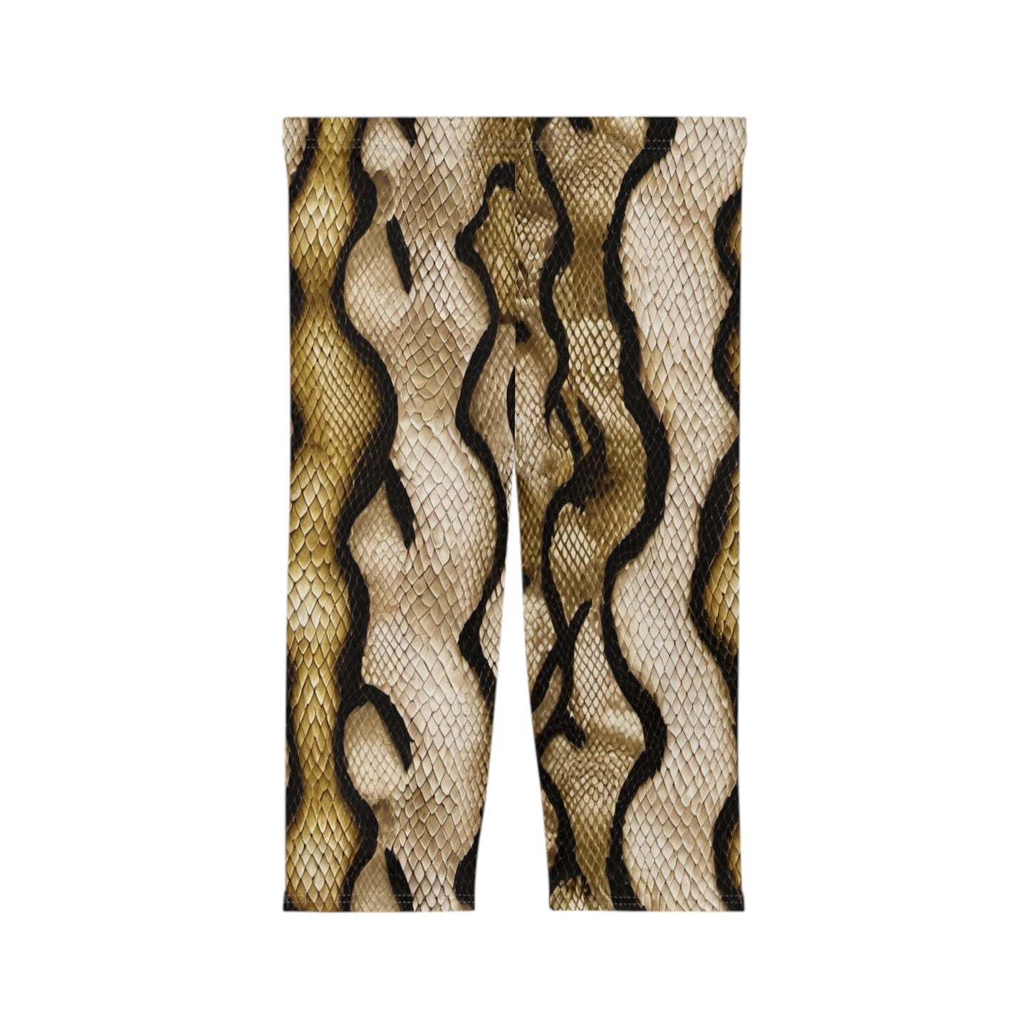 Snake Skin Brown Women’s Capri Leggings (AOP)