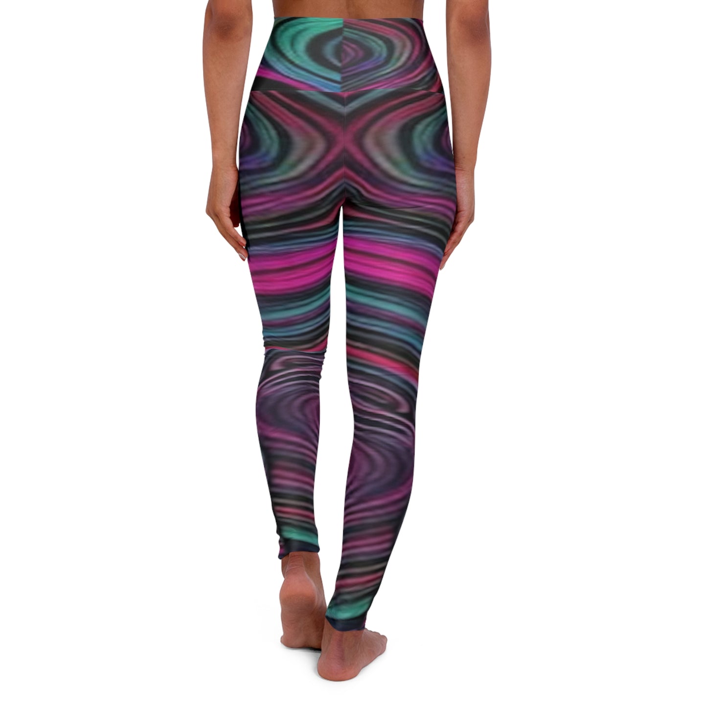 Swirl Pattern Basic High Waisted Yoga Leggings (AOP)