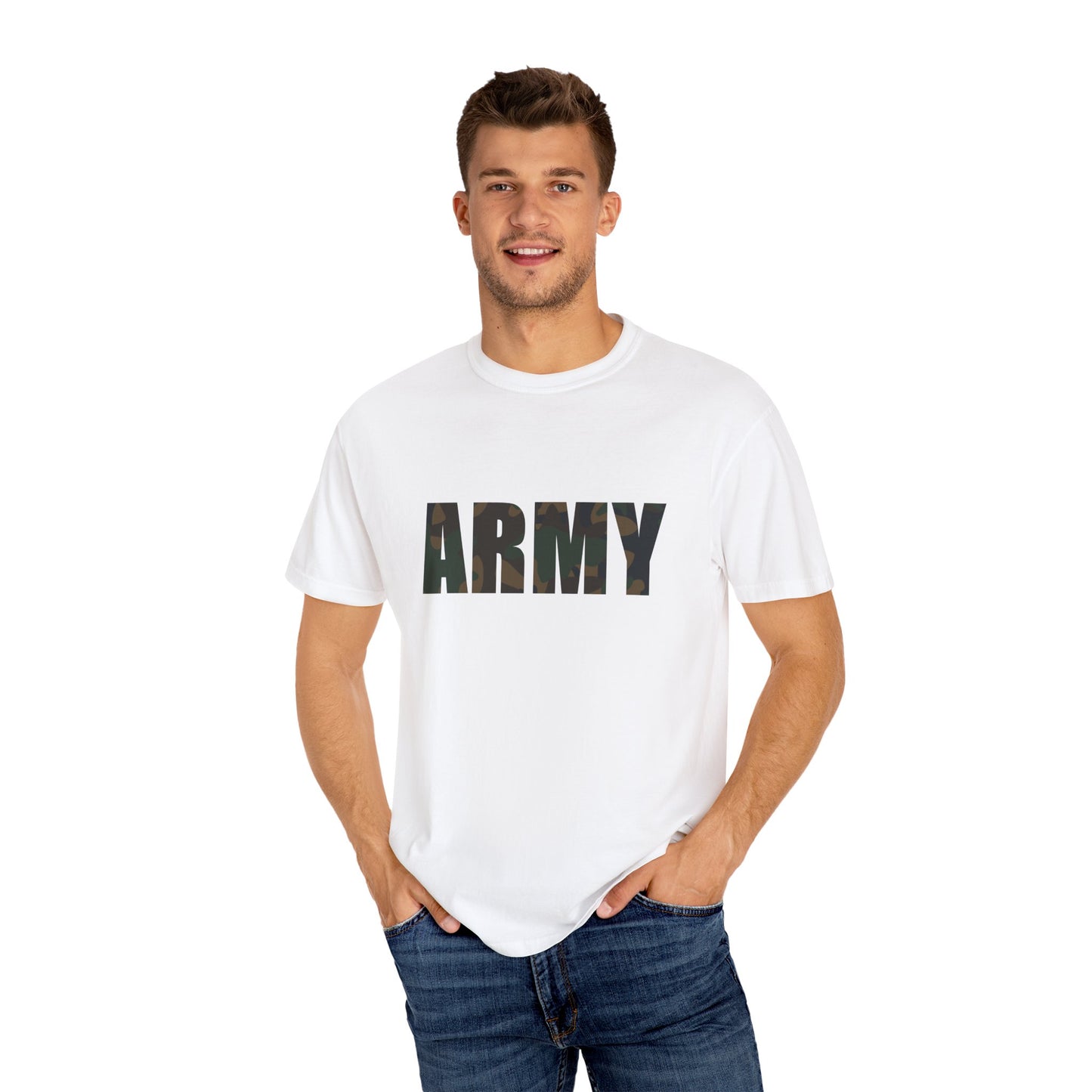 US Army with Army Seal on Back Unisex Garment-Dyed T-shirt