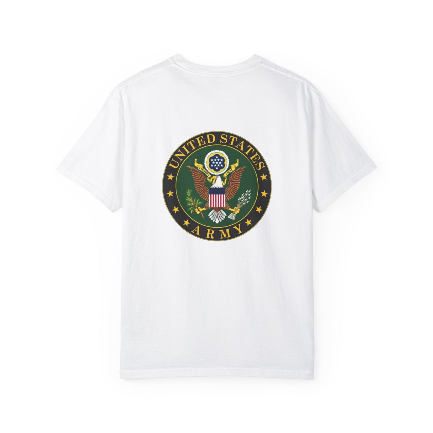 US Army with Army Seal on Back Unisex Garment-Dyed T-shirt