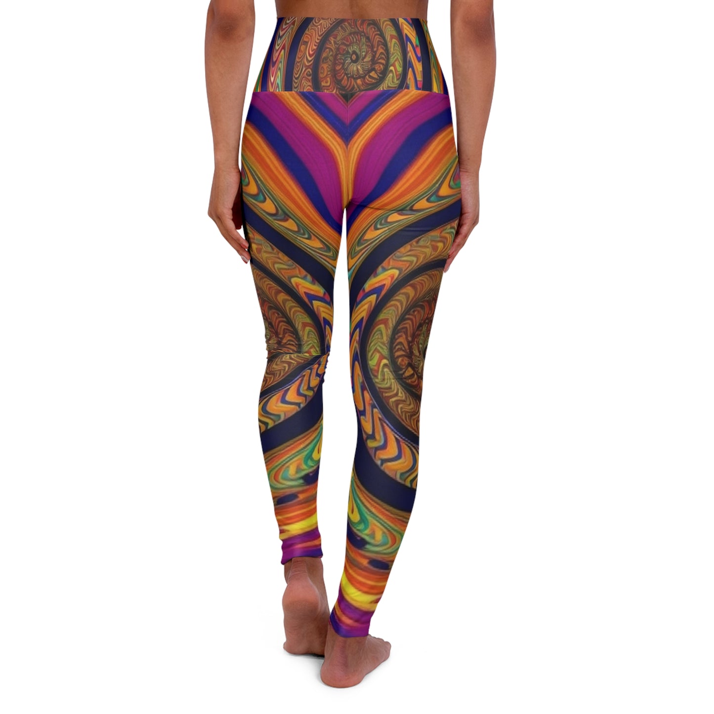 70's Swirl Alpha High Waisted Yoga Leggings (AOP)