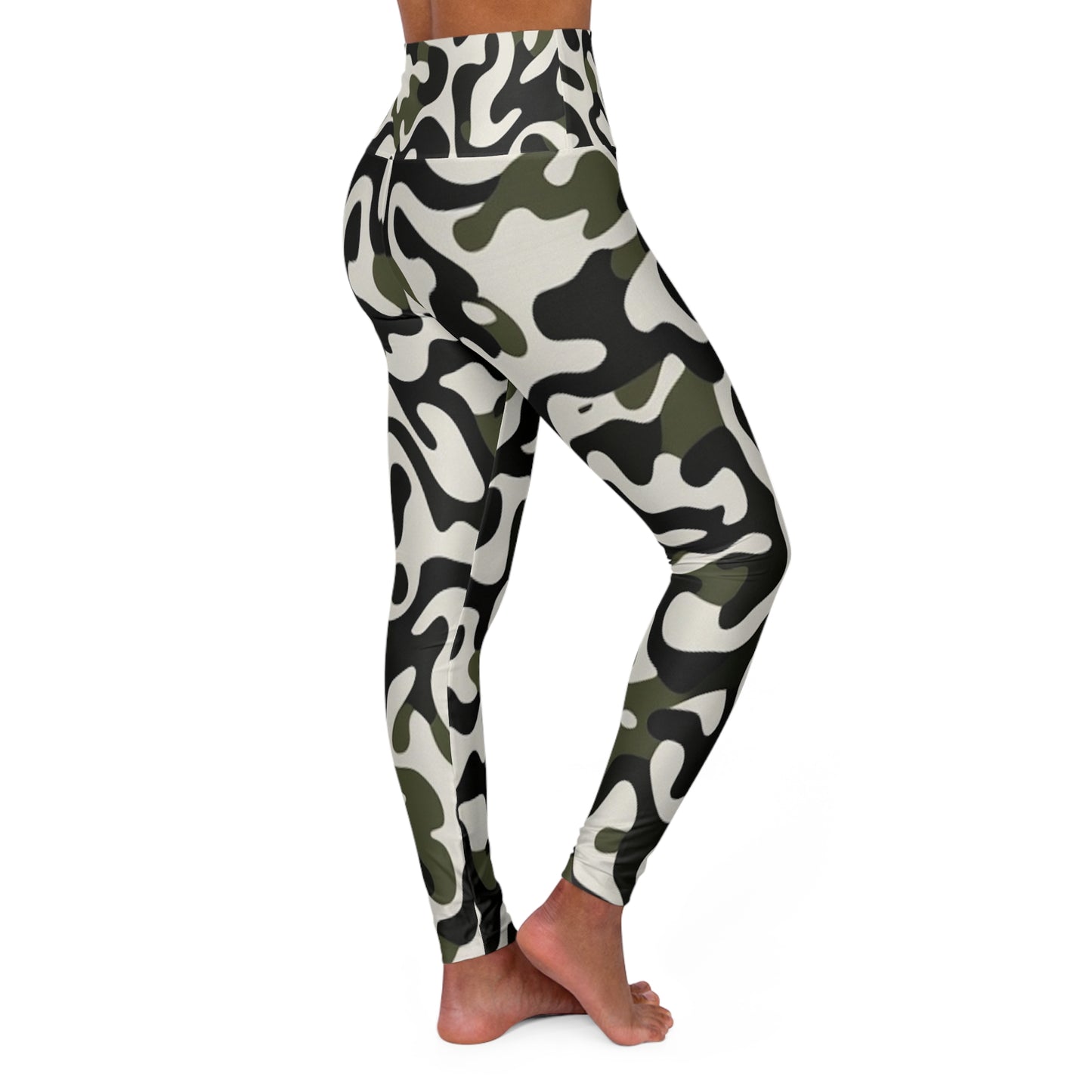 Camo Swirl Patter Alpha High Waisted Yoga Leggings (AOP)