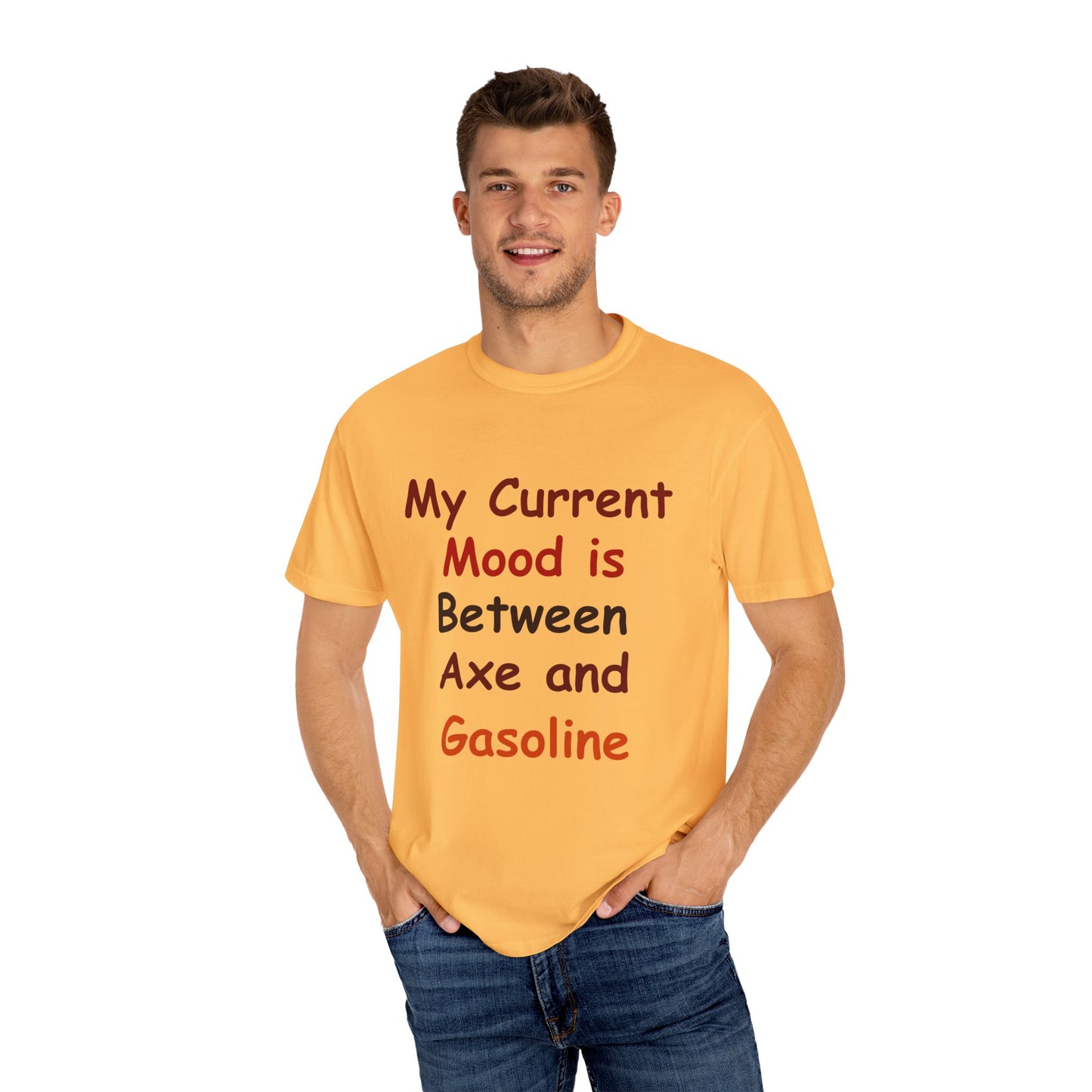 Garment-Dyed T-shirt - Current Mood Between Axe and Gasoline