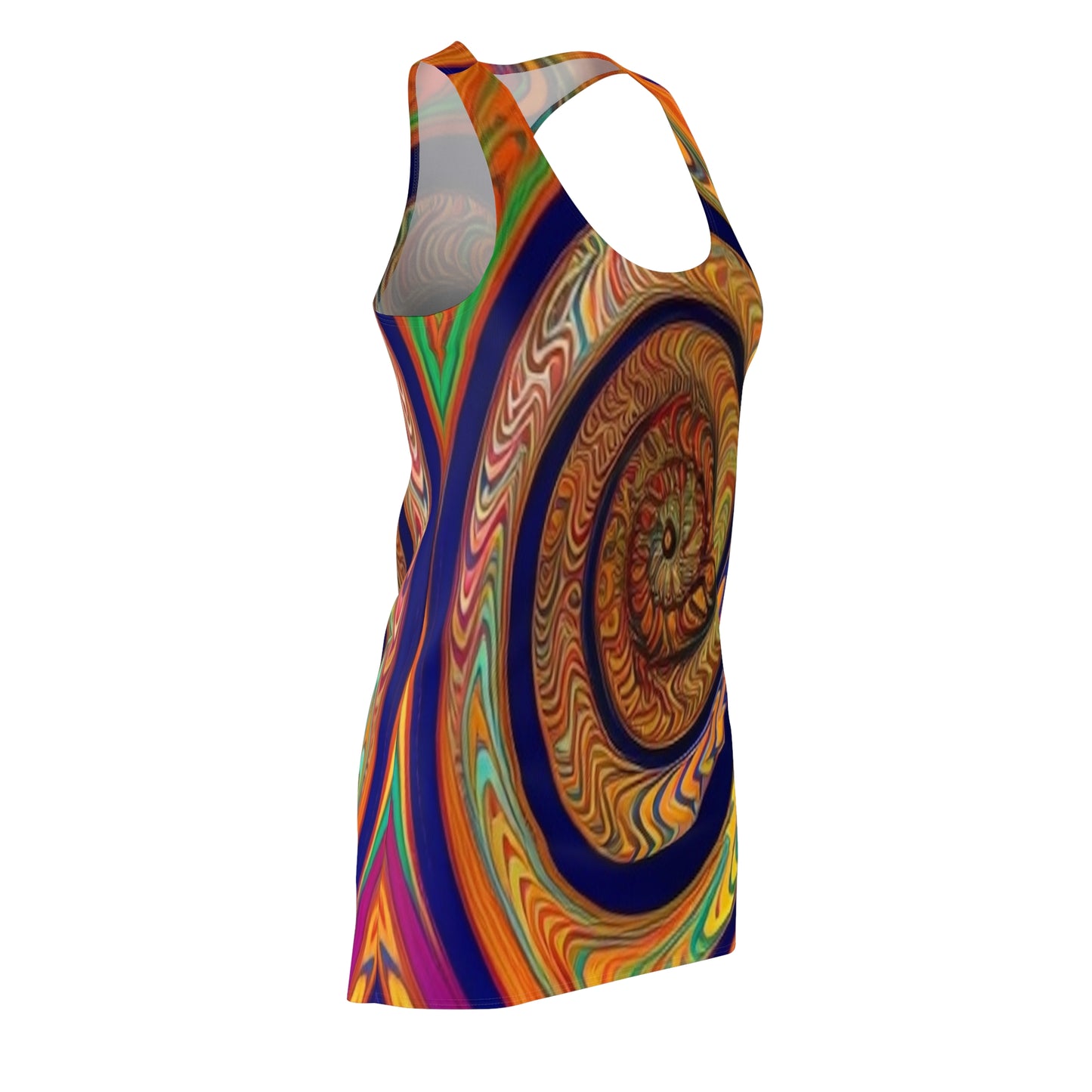 Disco Swirl Women's Cut & Sew Racerback Dress (AOP)