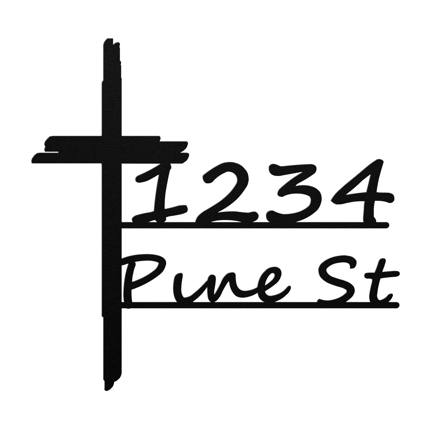 Cross with Street/House Numbers (Customizable)